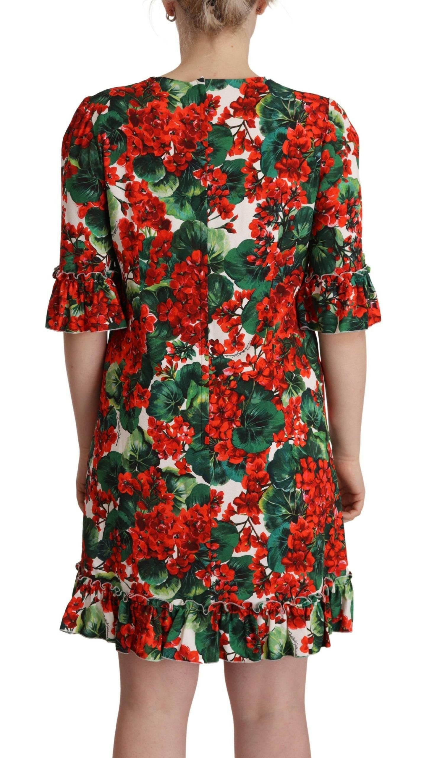 Dolce & Gabbana Multicolor Red Floral Shift Gown Dress -   -  Dolce & Gabbana.