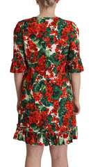 Dolce & Gabbana Multicolor Red Floral Shift Gown Dress -   -  Dolce & Gabbana.
