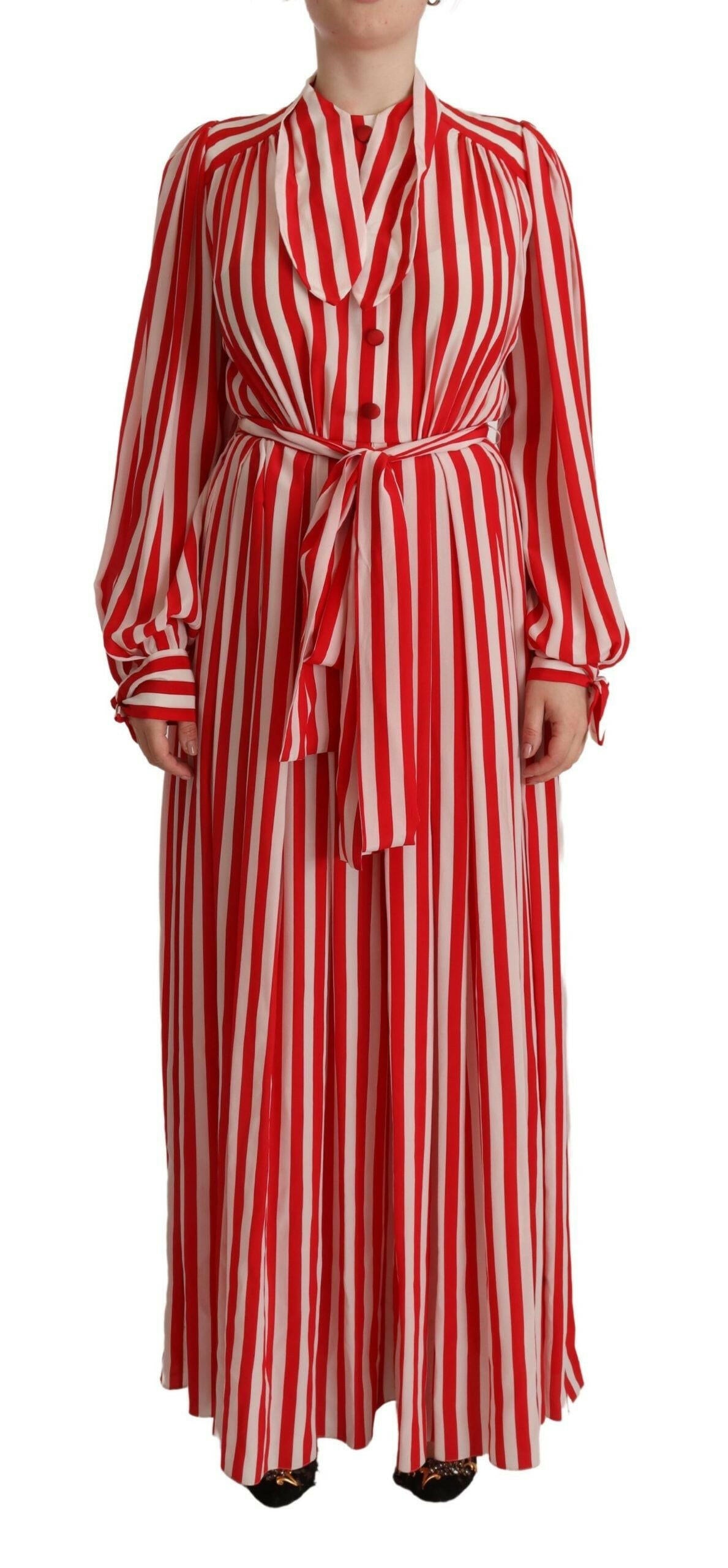 Dolce & Gabbana White Red Silk A-Line Shift Gown Dress -   -  Dolce & Gabbana.