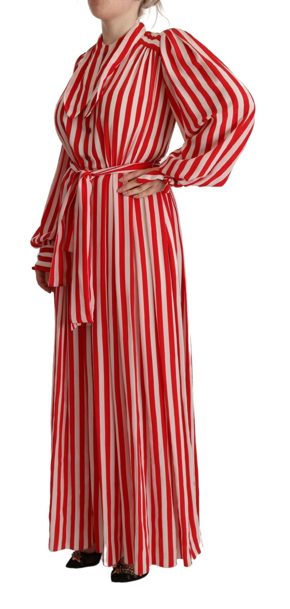 Dolce & Gabbana White Red Silk A-Line Shift Gown Dress -   -  Dolce & Gabbana.
