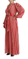 Dolce & Gabbana White Red Silk A-Line Shift Gown Dress -   -  Dolce & Gabbana.