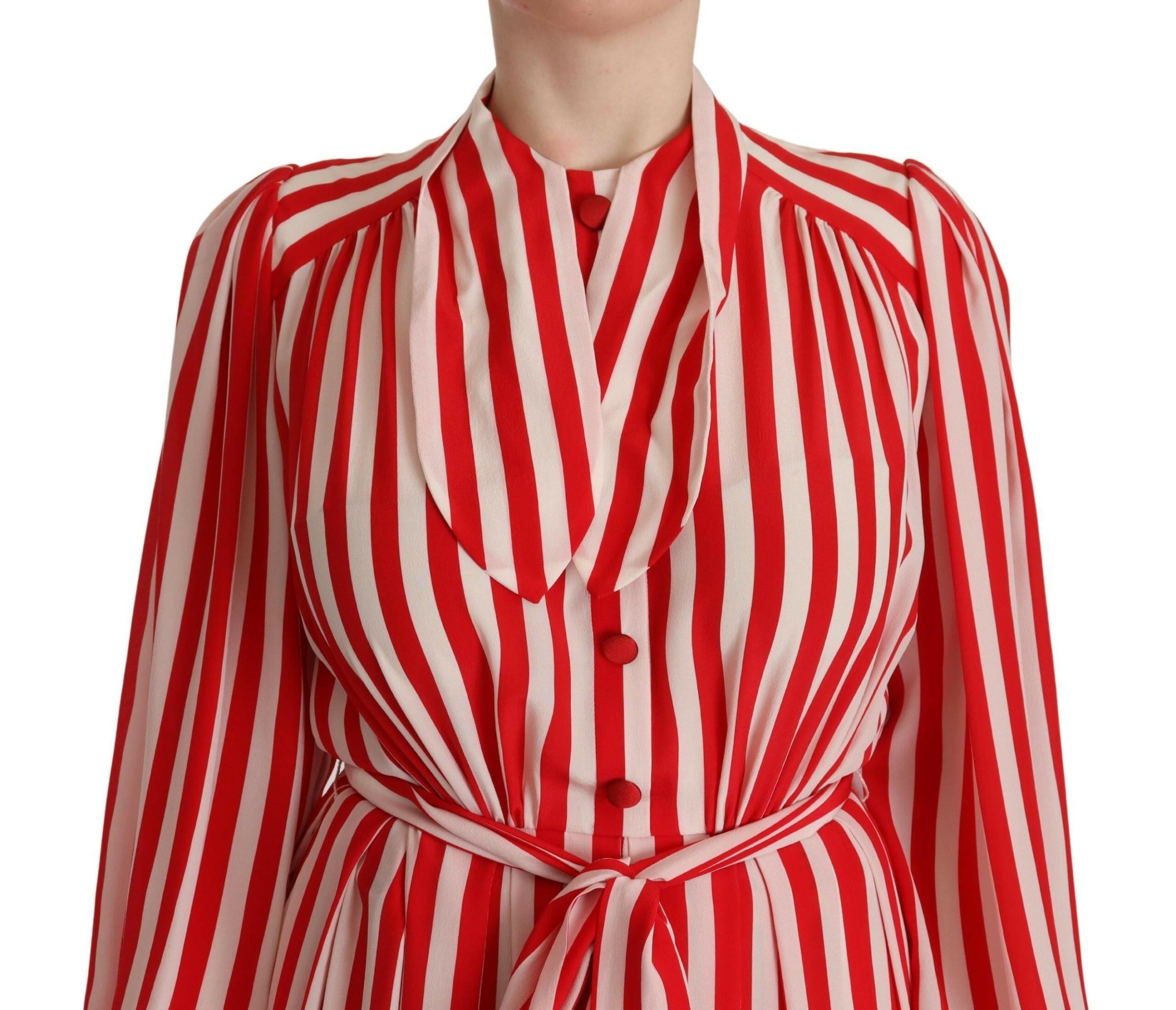 Dolce & Gabbana White Red Silk A-Line Shift Gown Dress -   -  Dolce & Gabbana.