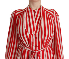 Dolce & Gabbana White Red Silk A-Line Shift Gown Dress -   -  Dolce & Gabbana.