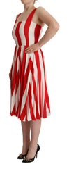 Dolce & Gabbana White Red Stretch Shift A-line Gown Dress -   -  Dolce & Gabbana.