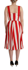 Dolce & Gabbana White Red Stretch Shift A-line Gown Dress -   -  Dolce & Gabbana.
