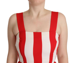 Dolce & Gabbana White Red Stretch Shift A-line Gown Dress -   -  Dolce & Gabbana.