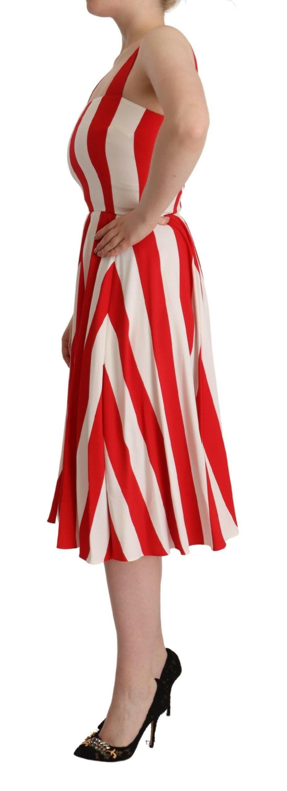 Dolce & Gabbana White Red Stretch Shift A-line Gown Dress -   -  Dolce & Gabbana.