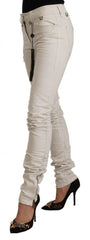 Karl Lagerfeld White Mid Waist Cotton Denim Slim Fit Jeans -   -  Karl Lagerfeld.