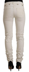 Karl Lagerfeld White Mid Waist Cotton Denim Slim Fit Jeans -   -  Karl Lagerfeld.