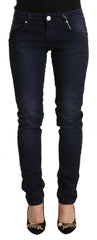 Acht Blue Washed Cotton Low Waist Slim Fit Denim Jeans -   -  Acht.