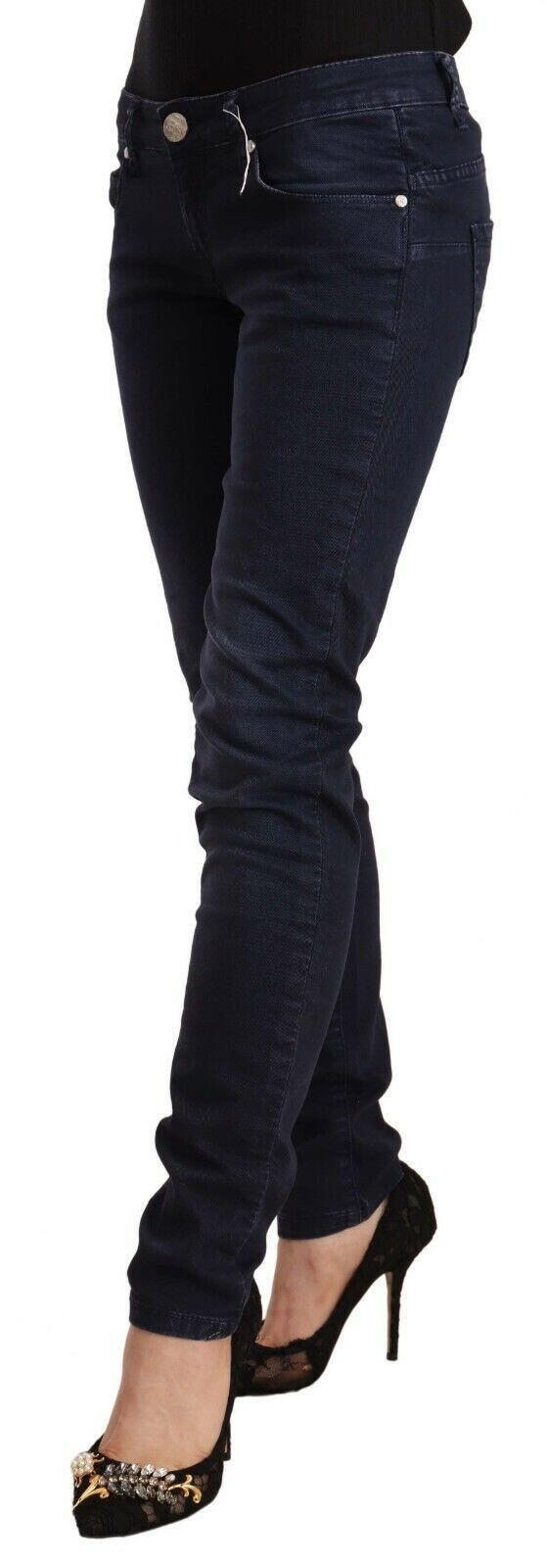 Acht Blue Washed Cotton Low Waist Slim Fit Denim Jeans -   -  Acht.