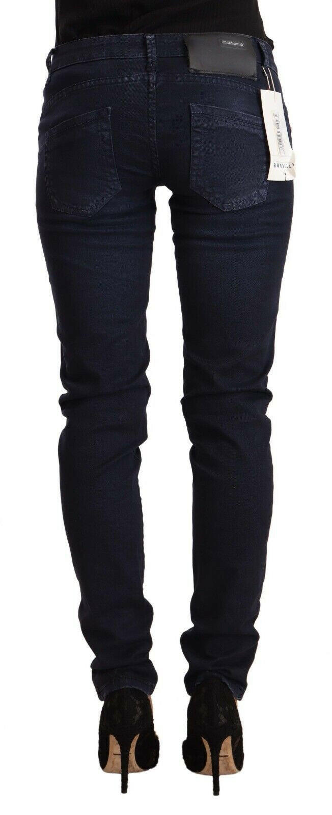 Acht Blue Washed Cotton Low Waist Slim Fit Denim Jeans -   -  Acht.