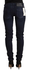 Acht Blue Washed Cotton Low Waist Slim Fit Denim Jeans -   -  Acht.
