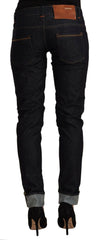 Acht Black Cotton Low Waist Slim Fit Denim Jeans -   -  Acht.
