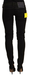 Acht Black Cotton Low Waist Skinny Denim Jeans -   -  Acht.