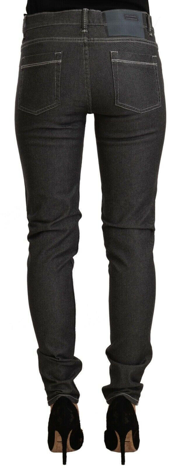 Acht Black Low Waist Skinny Denim Slim Fit Jeans -   -  Acht.
