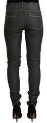 Acht Black Low Waist Skinny Denim Slim Fit Jeans -   -  Acht.