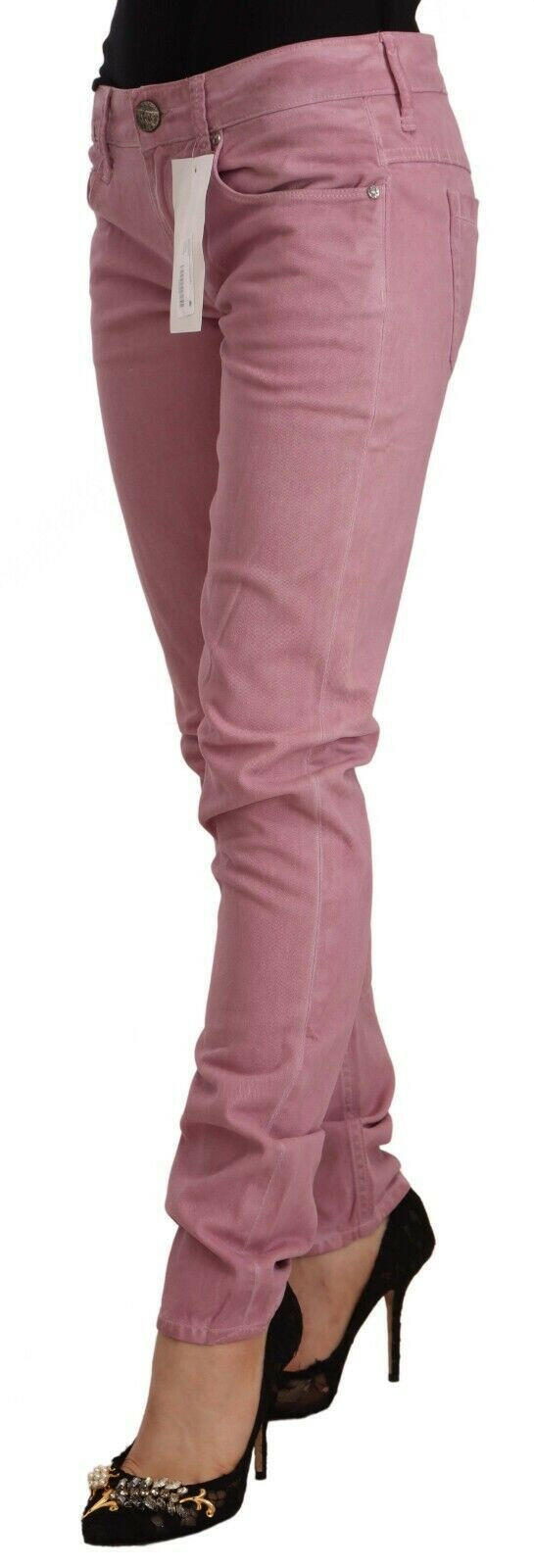 Acht Pink Cotton Slim Fit Women Denim Skinny Jeans -   -  Acht.