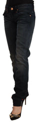 Acht Black Washed Cotton Skinny Denim Low Waist Jeans -   -  Acht.