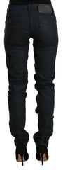 Acht Black Cotton Low Waist Slim Fit Denim Jeans -   -  Acht.