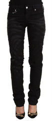 Just Cavalli Black Mid Waist Embellished Skinny Jeans -   -  Just Cavalli.