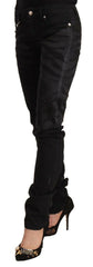 Just Cavalli Black Mid Waist Embellished Skinny Jeans -   -  Just Cavalli.