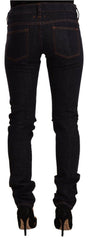 GF Ferre Black Mid Waist Cotton Denim Skinny Jeans -   -  GF Ferre.