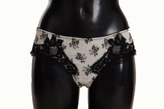 Dolce & Gabbana White Floral Lace Satin Briefs Underwear -   -  Dolce & Gabbana.