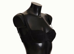 Dolce & Gabbana Black Polka Dot Satin Lace Balconette Bra -   -  Dolce & Gabbana.