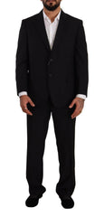 Domenico Tagliente Black Polyester Single Breasted Formal Suit -   -  Domenico Tagliente.