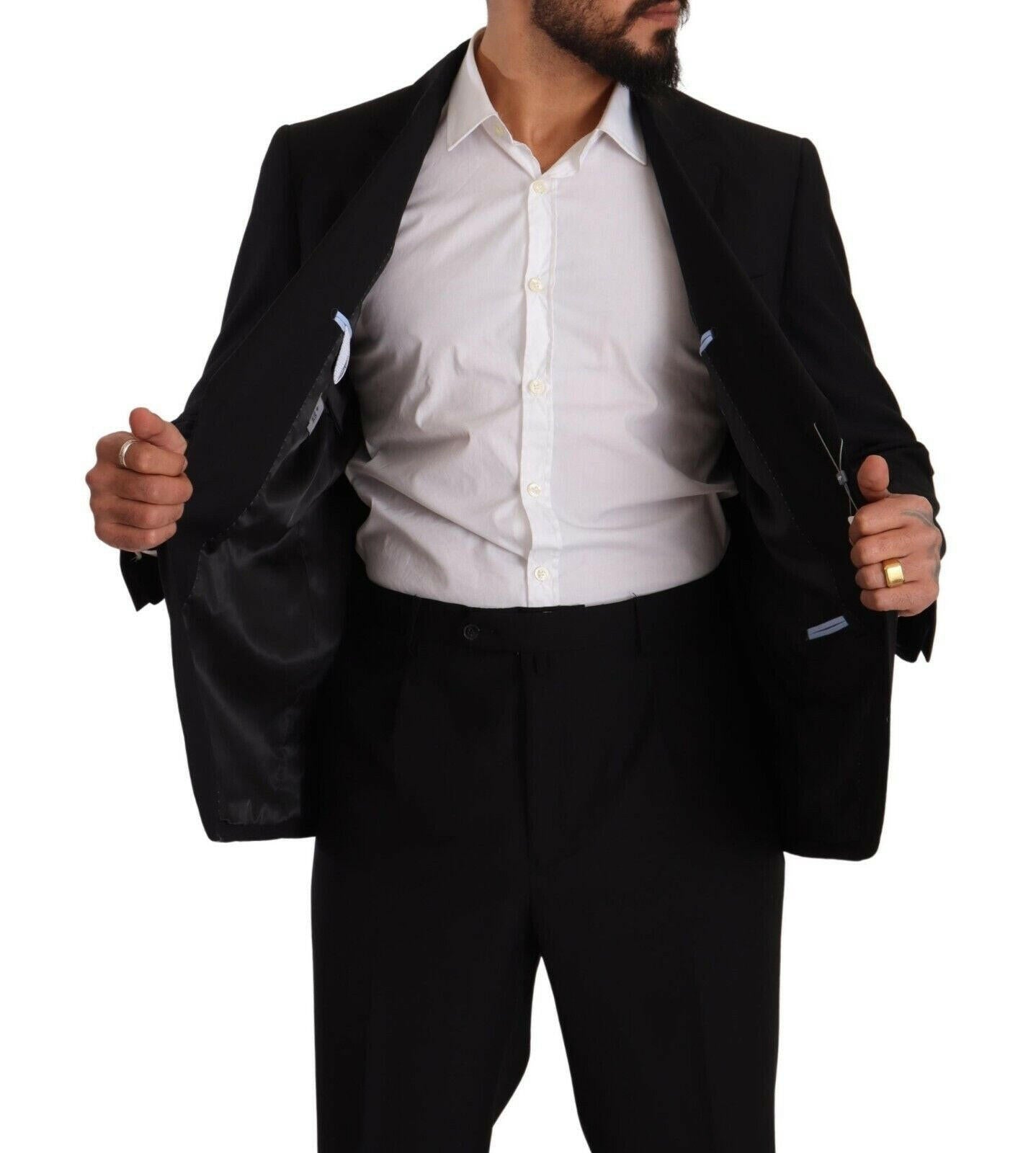Domenico Tagliente Black Polyester Single Breasted Formal Suit -   -  Domenico Tagliente.