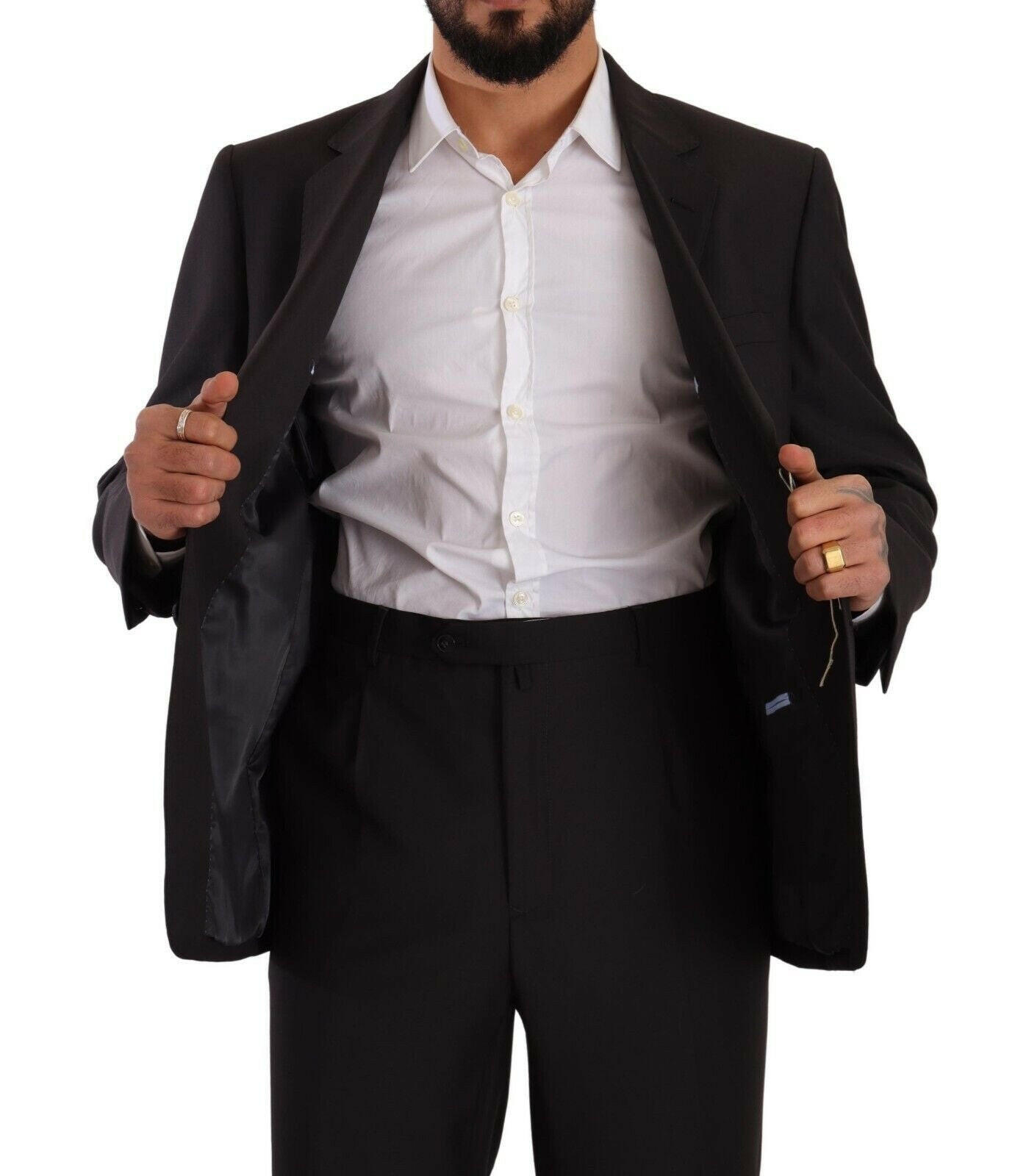 Domenico Tagliente Gray Polyester Single Breasted Formal Suit -   -  Domenico Tagliente.