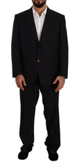Domenico Tagliente Black Polyester Single Breasted Formal Suit -   -  Domenico Tagliente.