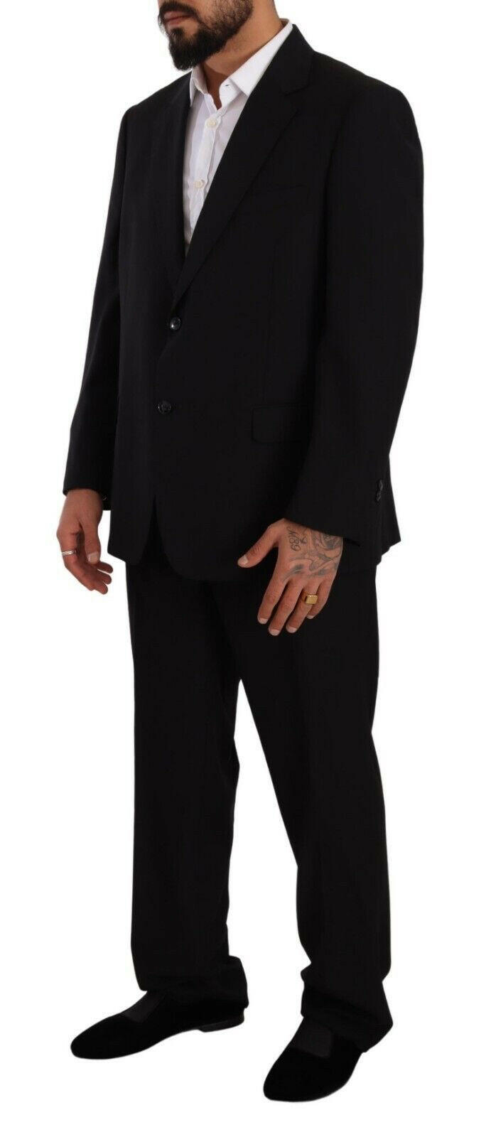 Domenico Tagliente Black Polyester Single Breasted Formal Suit -   -  Domenico Tagliente.