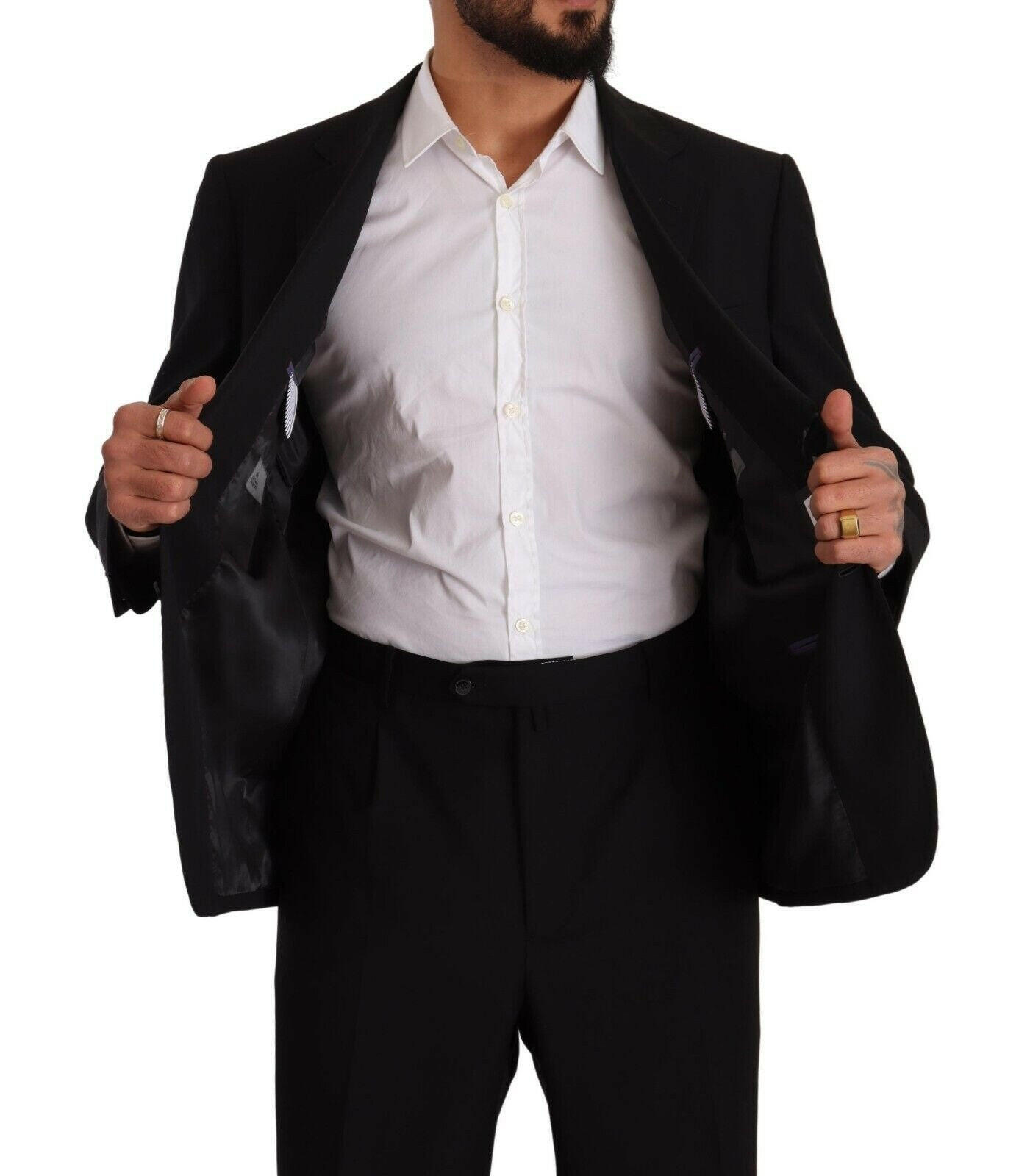 Domenico Tagliente Black Polyester Single Breasted Formal Suit -   -  Domenico Tagliente.