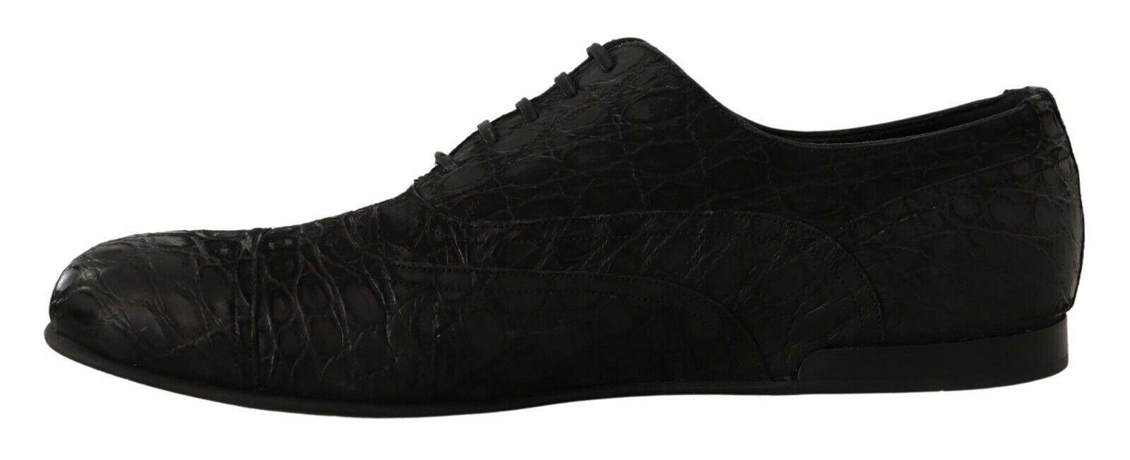 Dolce & Gabbana Black Caiman Leather Mens Oxford Shoes -   -  Dolce & Gabbana.