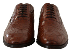 Dolce & Gabbana Brown Crocodile Leather Mens Formal Derby Shoes -   -  Dolce & Gabbana.