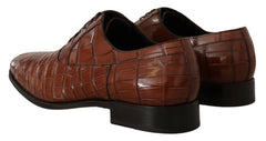 Dolce & Gabbana Brown Crocodile Leather Mens Formal Derby Shoes -   -  Dolce & Gabbana.