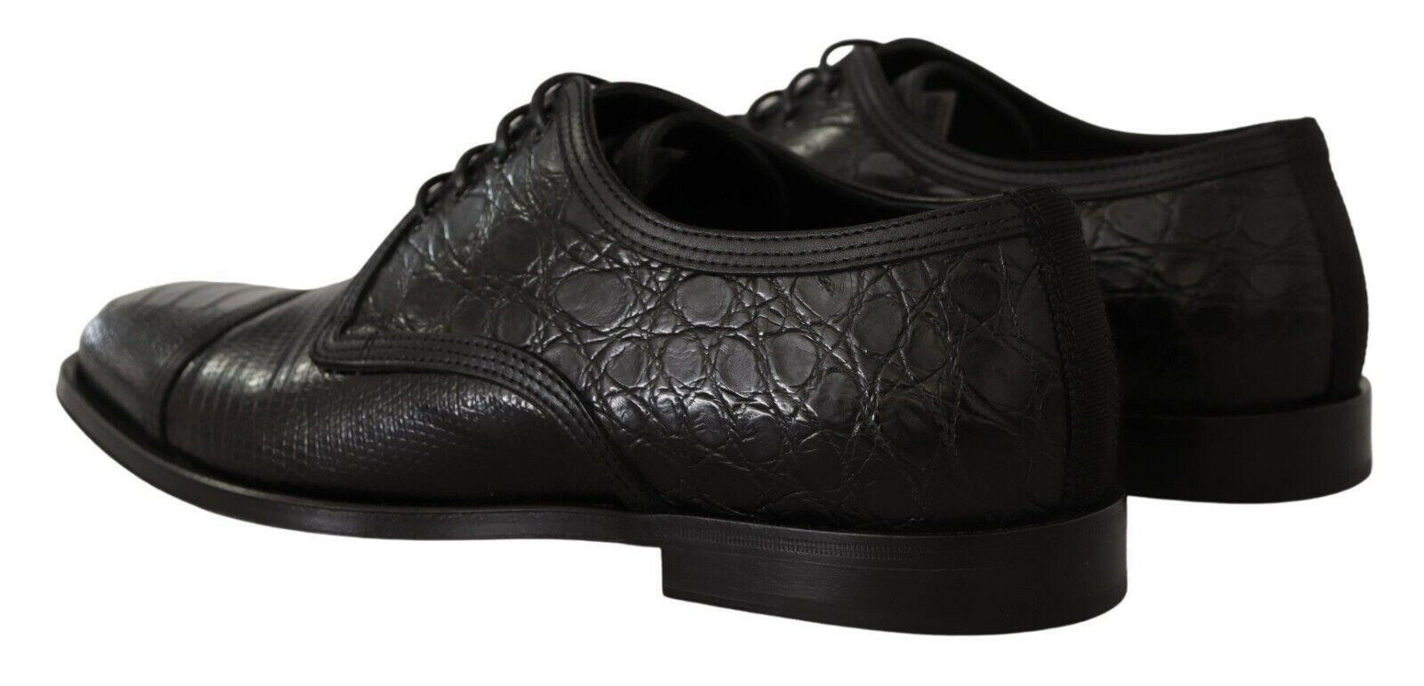 Dolce & Gabbana Black Exotic Leather Lace Up Formal Derby Shoes -   -  Dolce & Gabbana.