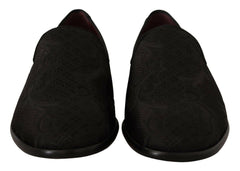 Dolce & Gabbana Black Floral Brocade Slippers Loafers Shoes -   -  Dolce & Gabbana.