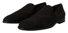 Dolce & Gabbana Black Floral Brocade Slippers Loafers Shoes -   -  Dolce & Gabbana.