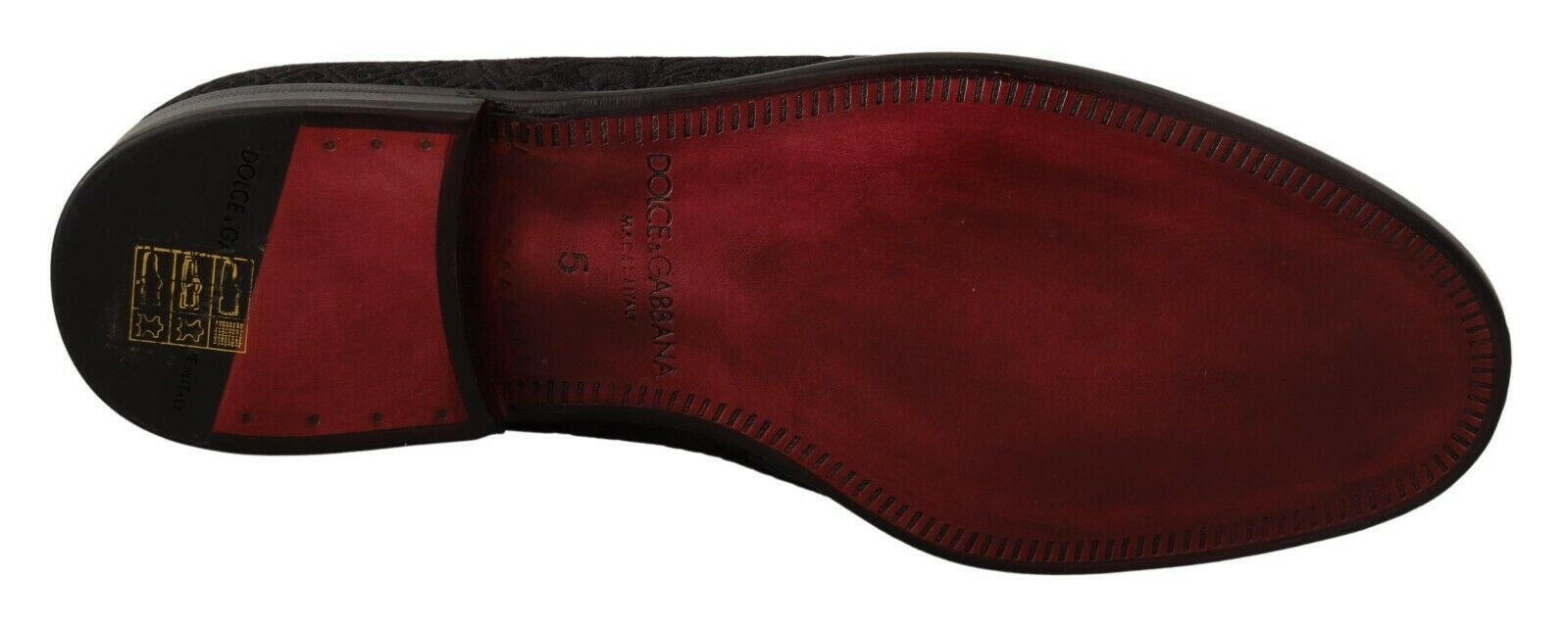 Dolce & Gabbana Black Floral Brocade Slippers Loafers Shoes -   -  Dolce & Gabbana.