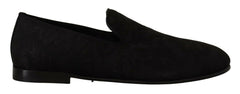 Dolce & Gabbana Black Jacquard Slippers Flats Loafers Shoes -   -  Dolce & Gabbana.