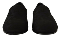 Dolce & Gabbana Black Jacquard Slippers Flats Loafers Shoes -   -  Dolce & Gabbana.