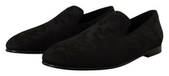 Dolce & Gabbana Black Jacquard Slippers Flats Loafers Shoes -   -  Dolce & Gabbana.