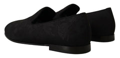 Dolce & Gabbana Black Jacquard Slippers Flats Loafers Shoes -   -  Dolce & Gabbana.