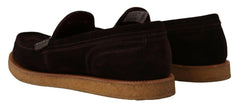 Dolce & Gabbana Brown Suede Leather Slip On Flats Moccasin Shoes -   -  Dolce & Gabbana.