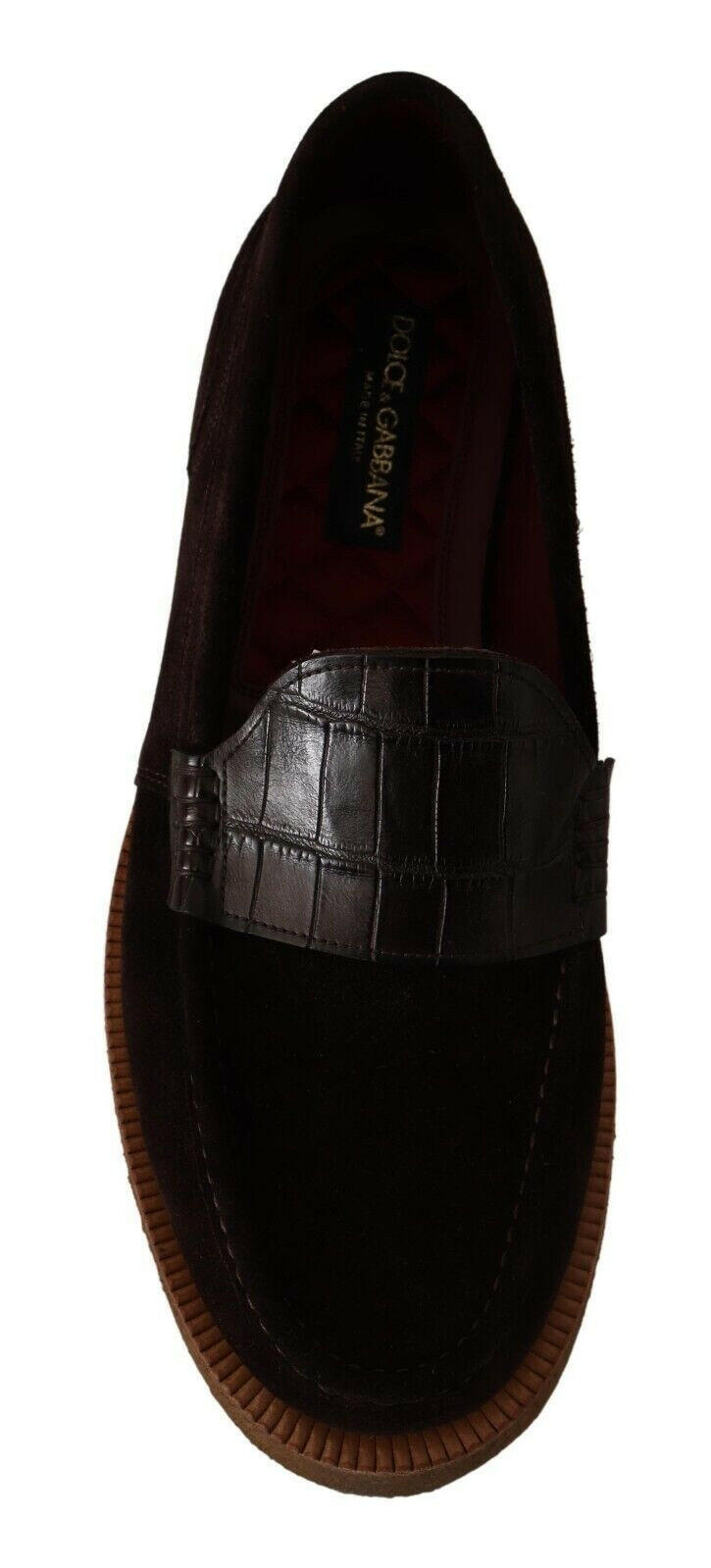 Dolce & Gabbana Brown Suede Leather Slip On Flats Moccasin Shoes -   -  Dolce & Gabbana.