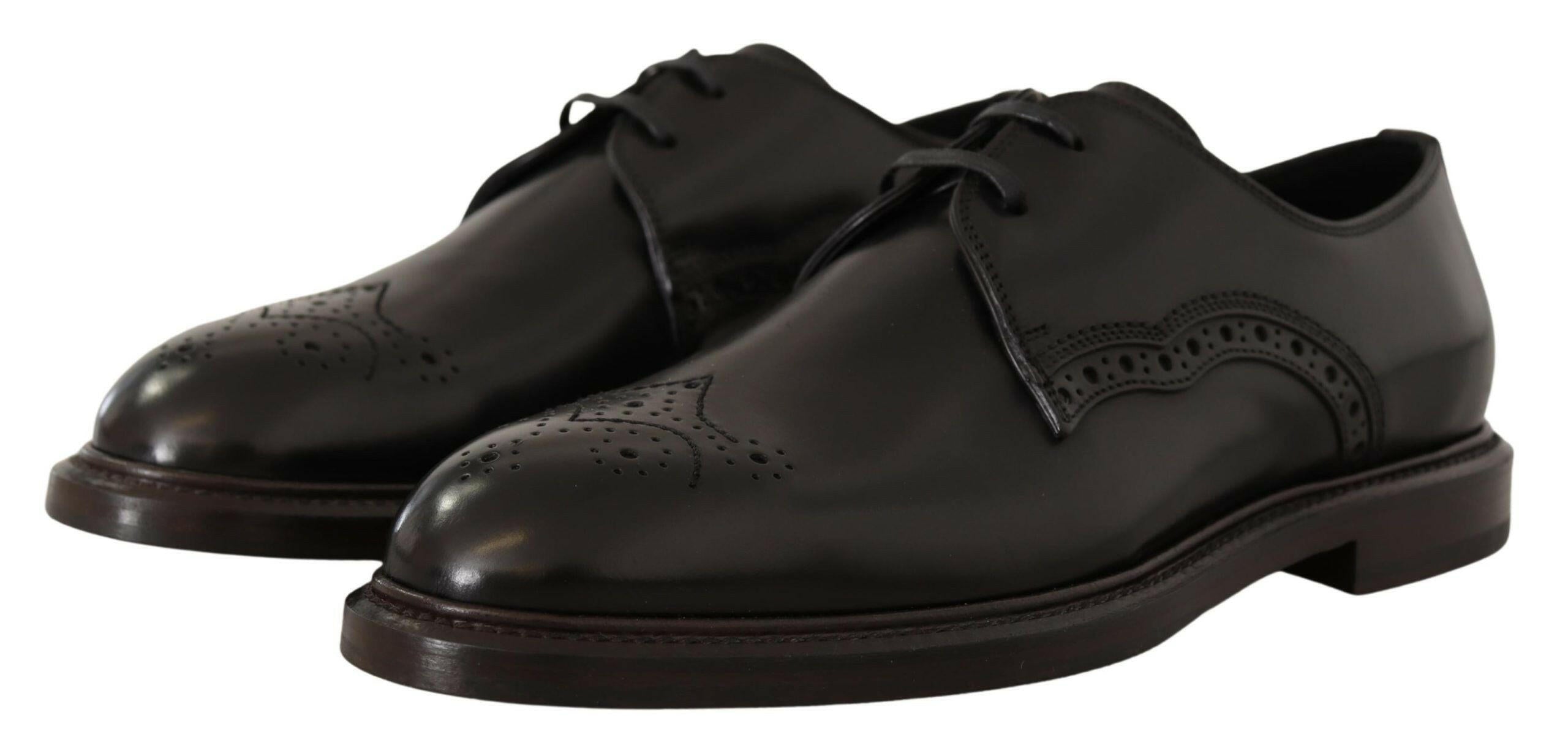 Dolce & Gabbana Black Leather Dress Formal Derby Shoes -   -  Dolce & Gabbana.