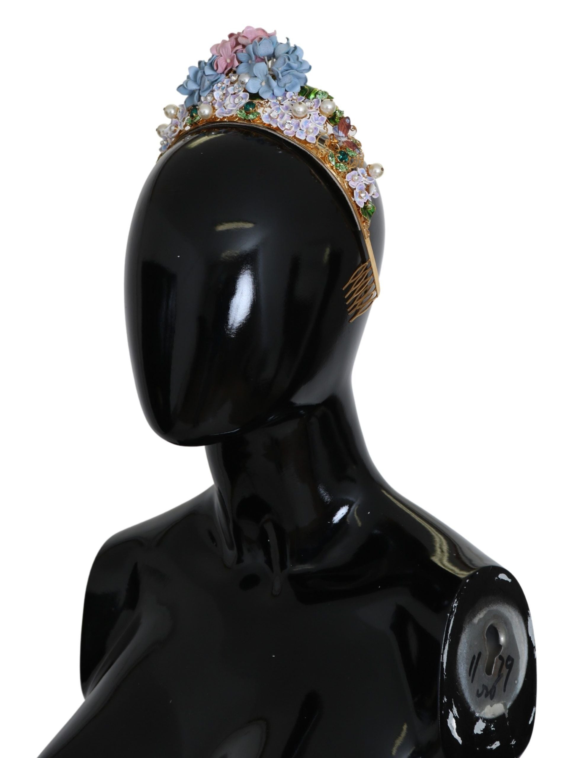 Dolce & Gabbana Gold Crystal Purple Hortensia Headband Crown Diadem -   -  Dolce & Gabbana.